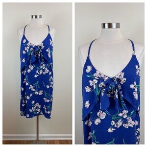 Goldspark Blue Blush Pink Floral Boho Dress Women Medium Summer Fun